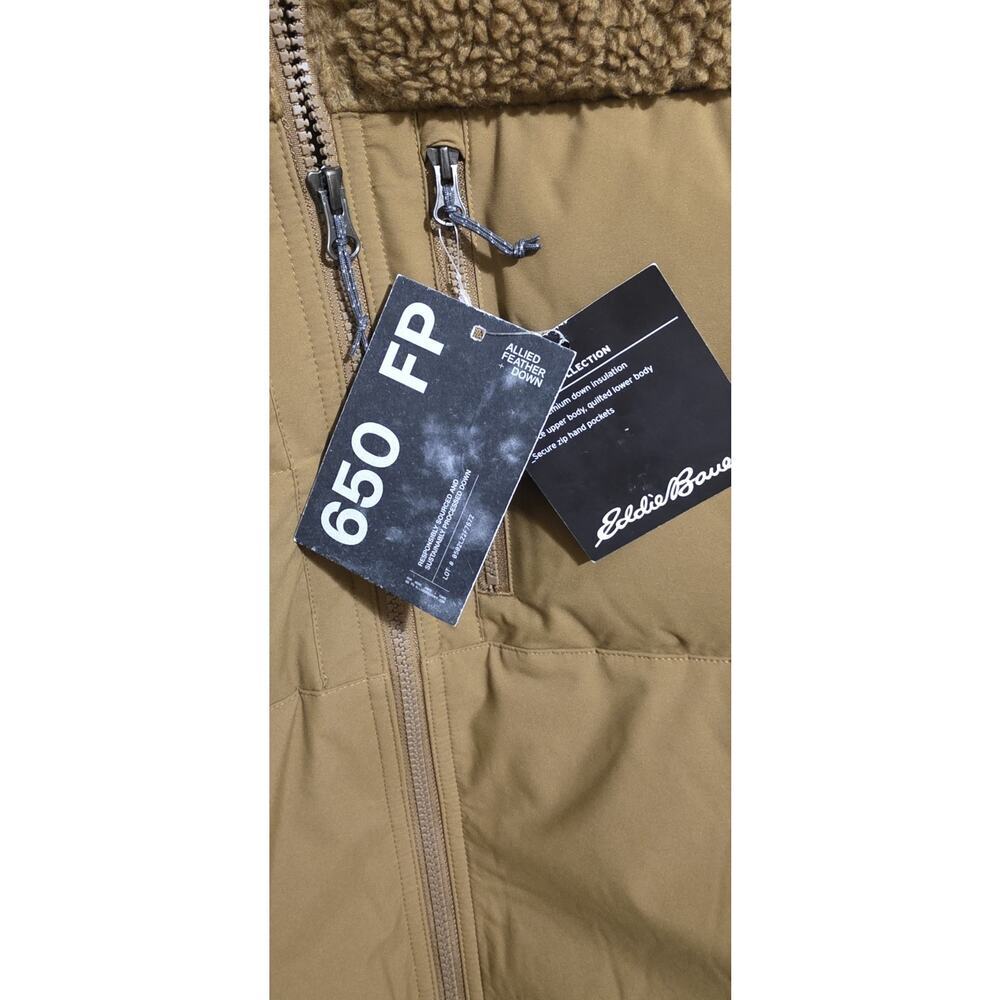 Eddie Bauer Jacket Womens Large Antique Bronze Twisp Down 650 Fill Sherpa Fleece - Picture 5 of 16